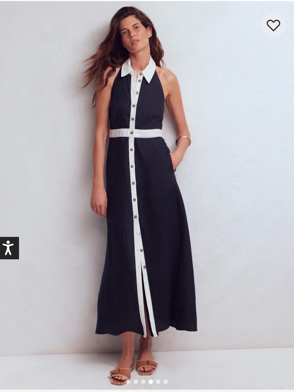 Boden Eva Linen Blend Maxi Dress NWT